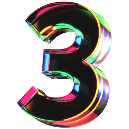 Tres numero  3D Icon