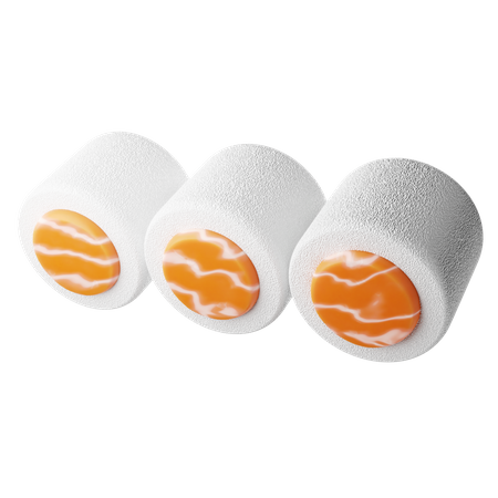 Três rolos de sushi  3D Icon
