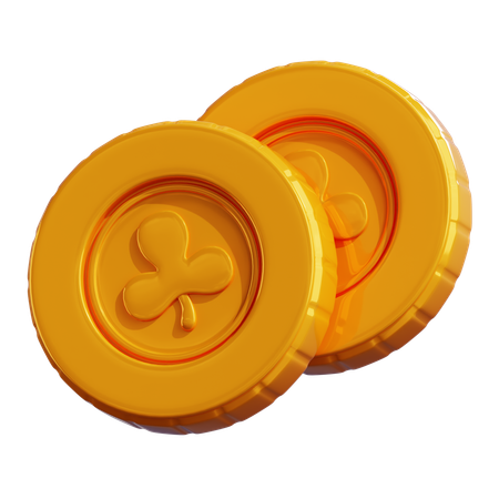 Moeda de ouro trevo  3D Icon