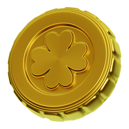 Moeda de ouro trevo  3D Icon