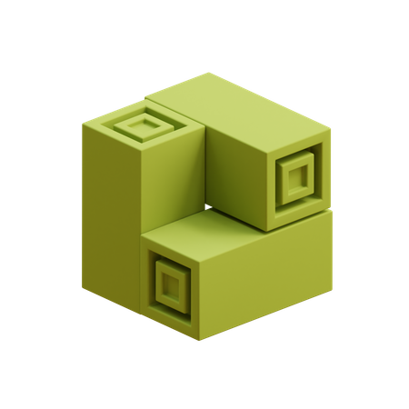 Tri Cuboids 3D Illustration