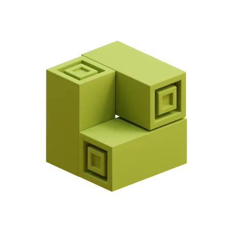 Tri Cuboids  3D Icon