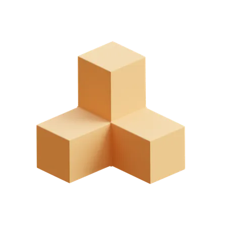 Tri Isometric Cube  3D Icon
