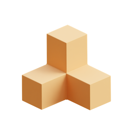 Tri Isometric Cube 3D Illustration