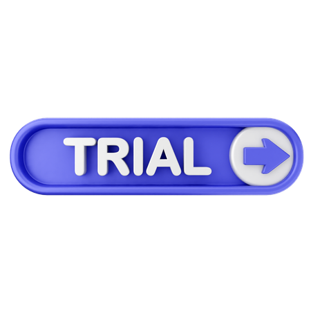 Trial Text Button  3D Icon