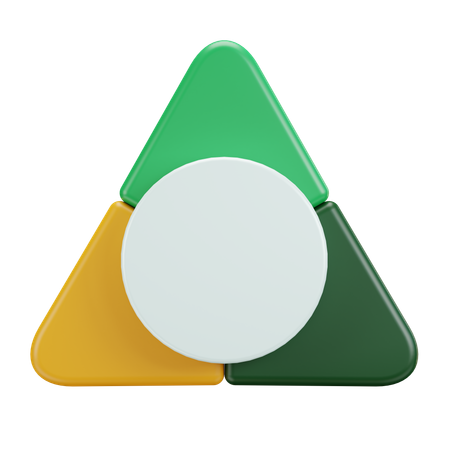 三角チャート  3D Icon