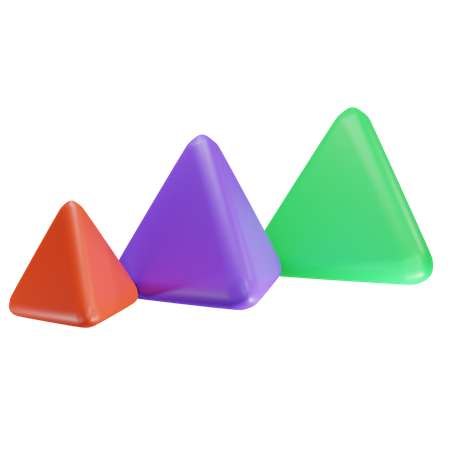 Triangle Chart  3D Icon