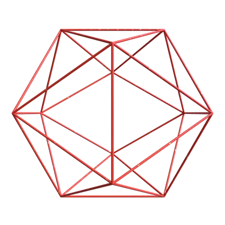 Triangle Faceted Wireframe Polygon  3D Illustration