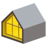 3d triangle house logo