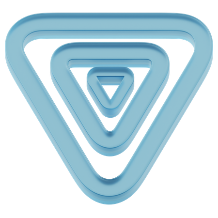 Triangle inversé en verre bleu stratifié  3D Icon