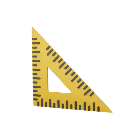 3 D Rendering Triangle Ruler Isolated Useful For Education Learning Knowledge School And Class 3D Icon