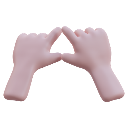 Triangle Shape Hand Gesture  3D Icon