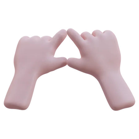 Triangle Shape Hand Gesture  3D Icon