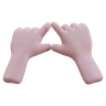 hand gesture triangle shape 3d logo