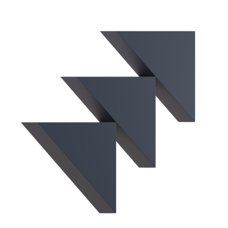 Triangles diagonaux  3D Icon