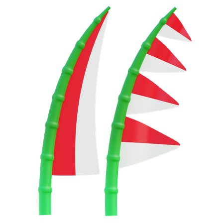 Triangular Indonesian Flag  3D Icon