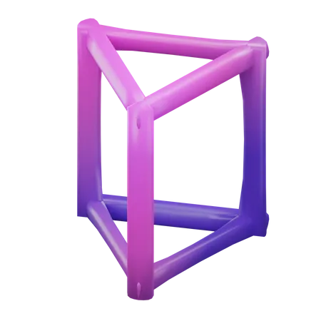 Triangular Prism Wireframe  3D Icon