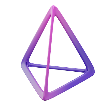 Triangular pyramid wireframe  3D Icon