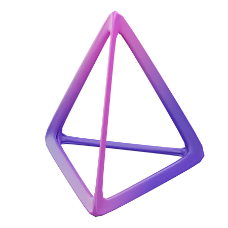 Triangular pyramid wireframe  3D Icon