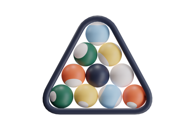 Triangular Rack Billiard Balls  3D Icon