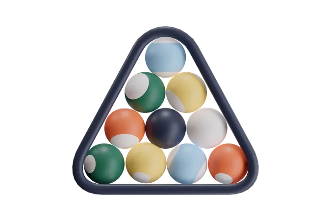 Triangular Rack Billiard Balls  3D Icon