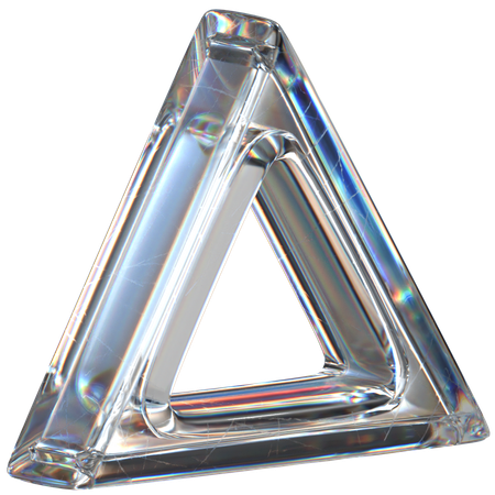Triangulo de cristal  3D Icon