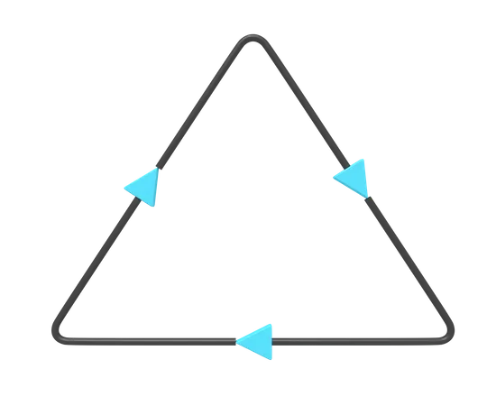 Icono 3 D De Flecha Redonda Triangular 3D Icon