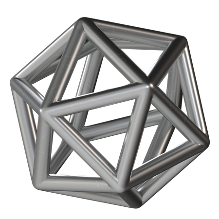 Triangulo metalico  3D Icon