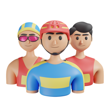 Triathlon  3D Illustration