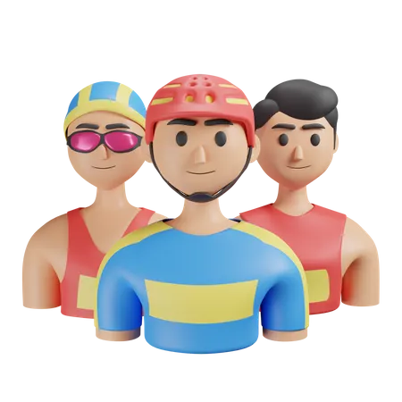 Triathlon  3D Illustration