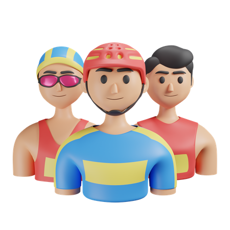 Triathlon  3D Illustration