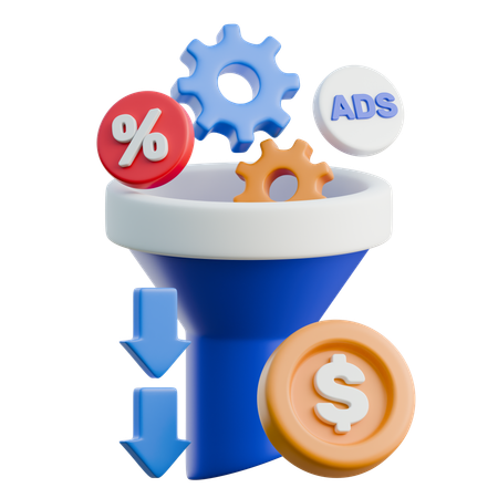 Funnel-Marketing – Was ist Marketing?  3D Icon