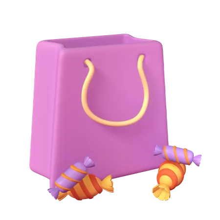 Trick Or Treat Candy Bag  3D Icon