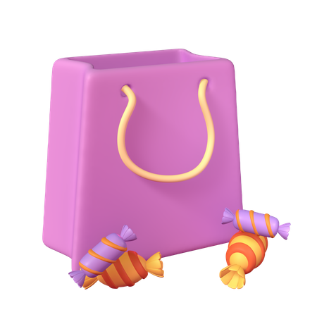 Trick Or Treat Candy Bag  3D Icon