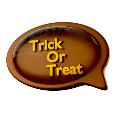 Trick Or Treat Message  3D Icon