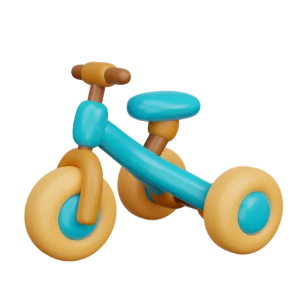 3 D Kids Toy Wooden Tricycle 3 D Rendering 3D Icon