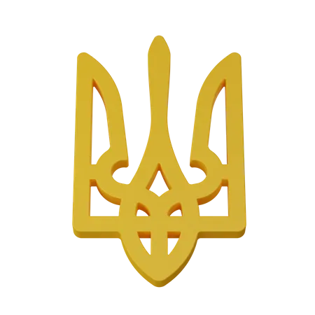Trident D Ukraine 3D Flag