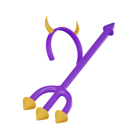Tridente com faixa na cabeça  3D Icon