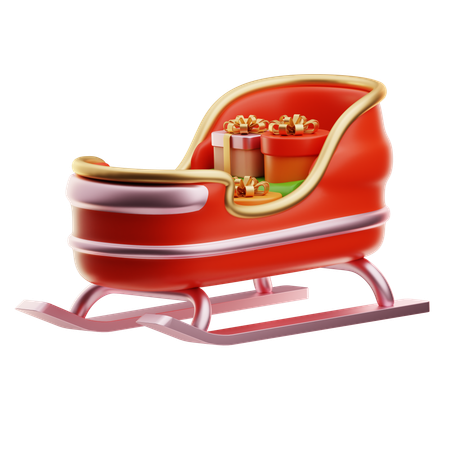 Trineo con cajas de regalo  3D Icon