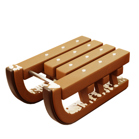 Trineo de madera  3D Icon