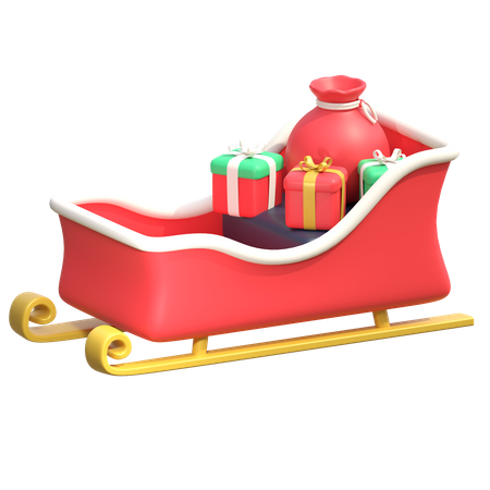 Trineo de papá noel  3D Icon