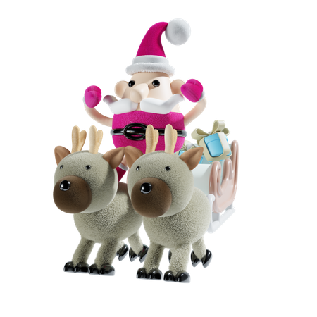 Trineo de Papá Noel  3D Illustration