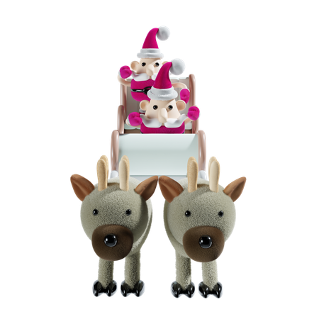 Trineo de Papá Noel  3D Illustration