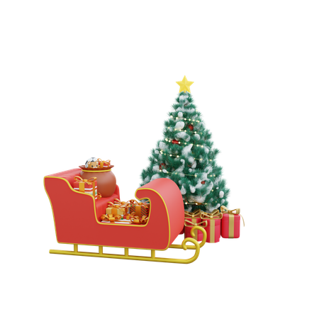 Trineo de navidad  3D Icon