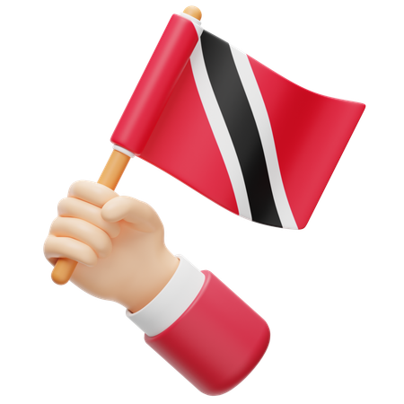 Trinidad and tobago flag in hand  3D Icon