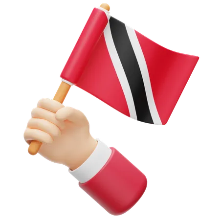 Trinidad and tobago flag in hand  3D Icon