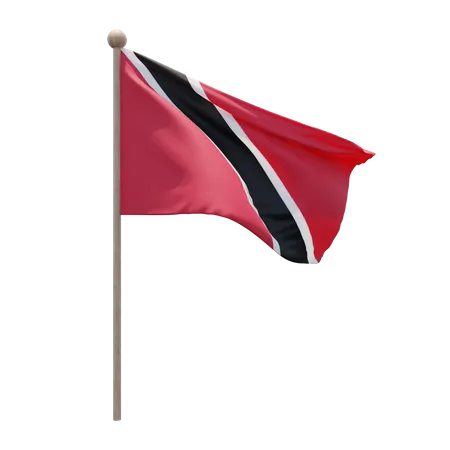 Trinidad and Tobago Flag Pole  3D Illustration