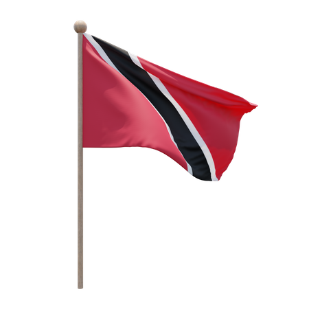 Trinidad and Tobago Flagpole  3D Illustration