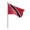 3d trinidad and tobago flagpole
