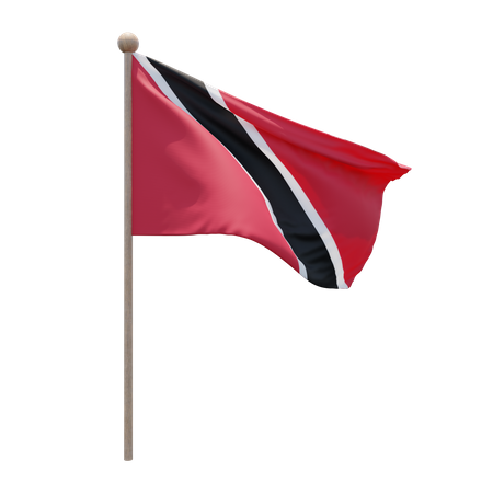 Mât de drapeau de Trinité-et-Tobago  3D Flag